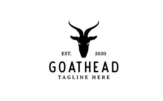 Goat Head Silhouette Logo Template