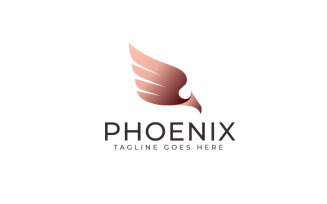 Luxury Phoenix Bird Logo Design Vector Template