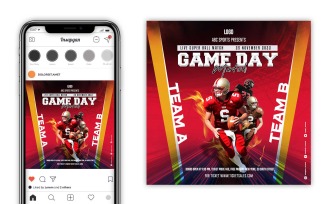 Nfl American football social media flyer template
