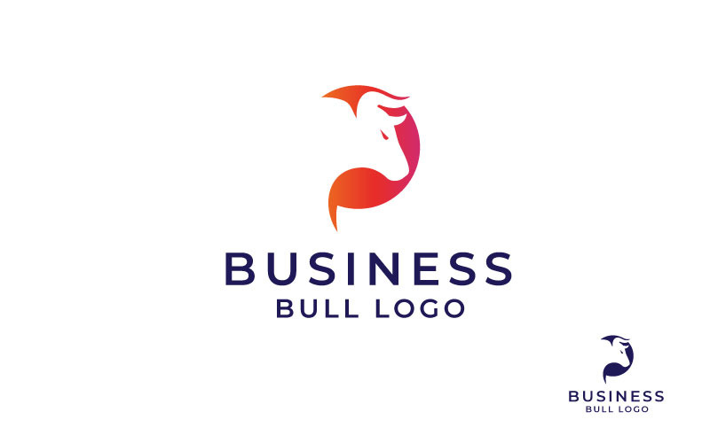 Simple Bull Head Logo design Logo Template