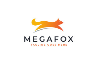 Simple Jumping Fox Logo Template
