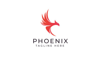 Simple Phoenix Bird Logo Design Template