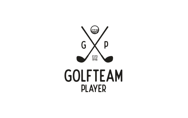 Simple Vintage Retro Crossed Stick Golf Logo Design Logo Template