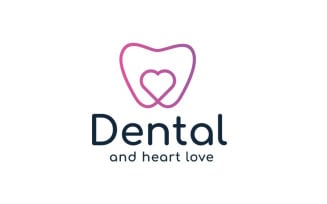 Tooth And Heart, Dental Logo Design Template