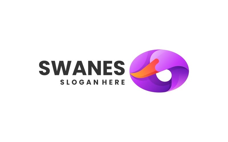 Abstract Swan Gradient Logo Logo Template