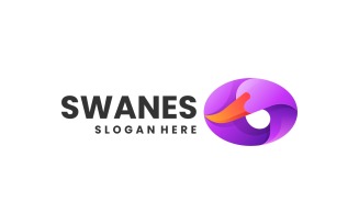Abstract Swan Gradient Logo