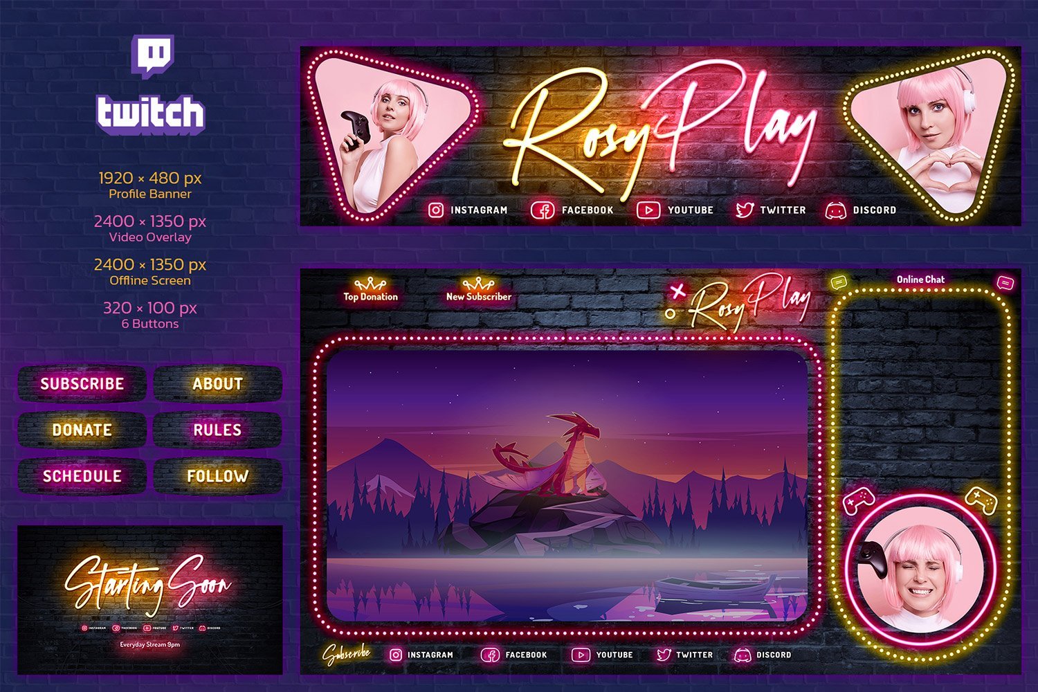 Template #277143 Twitch Overlay Webdesign Template - Logo template Preview