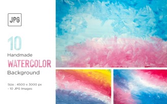Hand painted, Watercolor Background & Watercolor Splotches Set