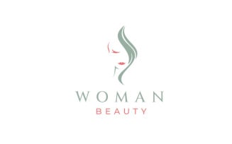 Minimalist Beauty Woman And Hair Logo Design Template