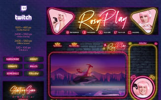 Neon Gaming Twitch Stream Templates