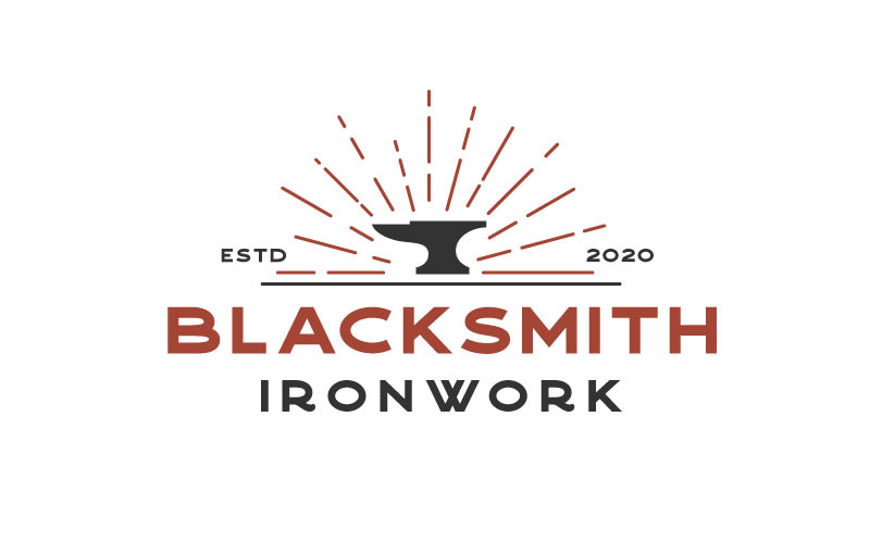 Vintage Retro Hipster Blacksmith Iron Anvil Foundry Logo Design Template Logo Template