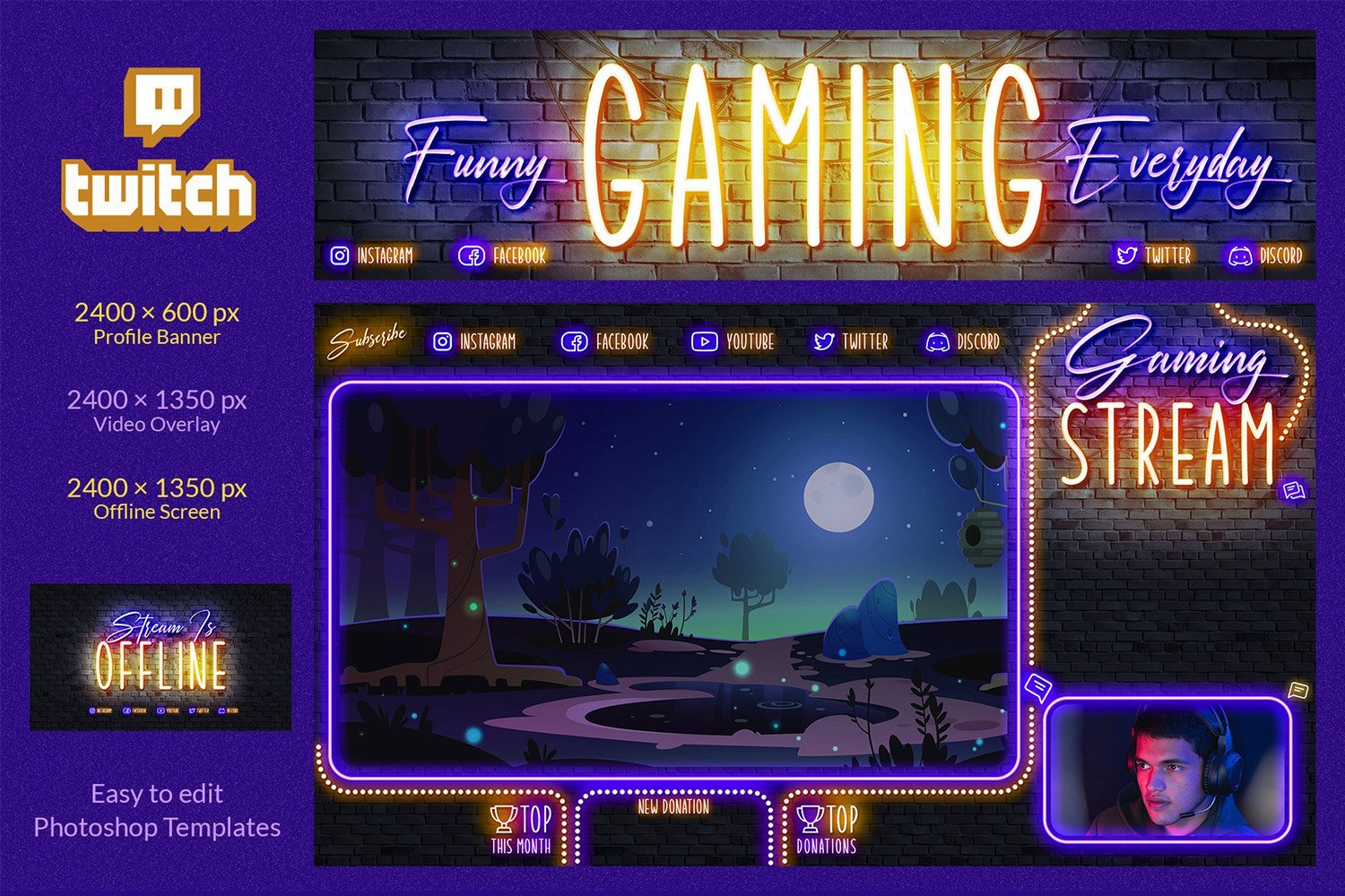 Kit Graphique #277245 Twitch Twitch Divers Modles Web - Logo template Preview