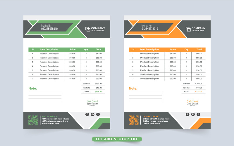 Business payment receipt and invoice Corporate Identity