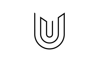 1Letter U logo template. Vector illustration. V12