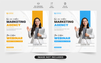 Marketing agency webinar template vector