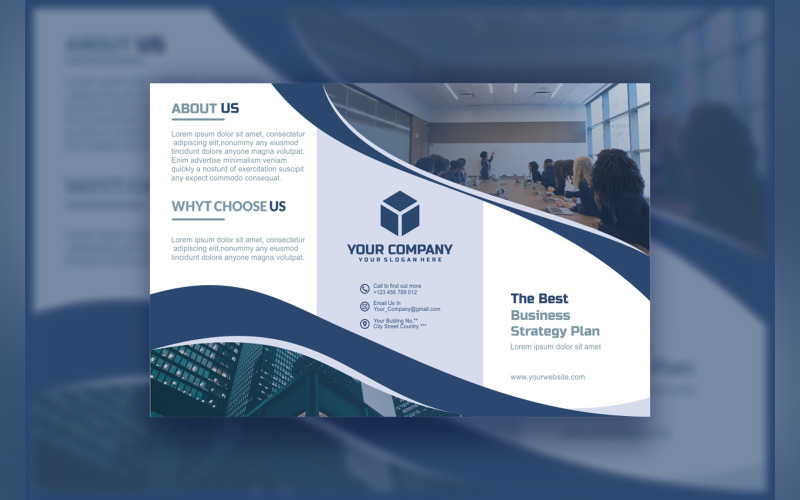 Business Strategy Plan Tri-Fold Brochure Corporate Identity