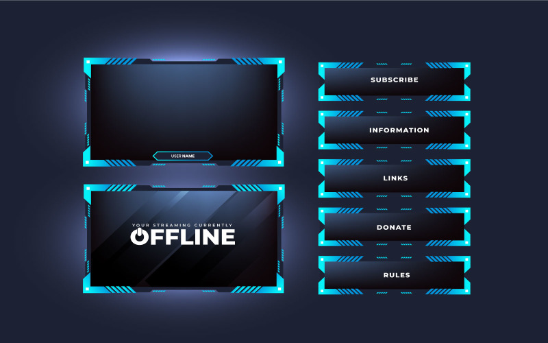 Futuristic streaming overlay frame Social Media