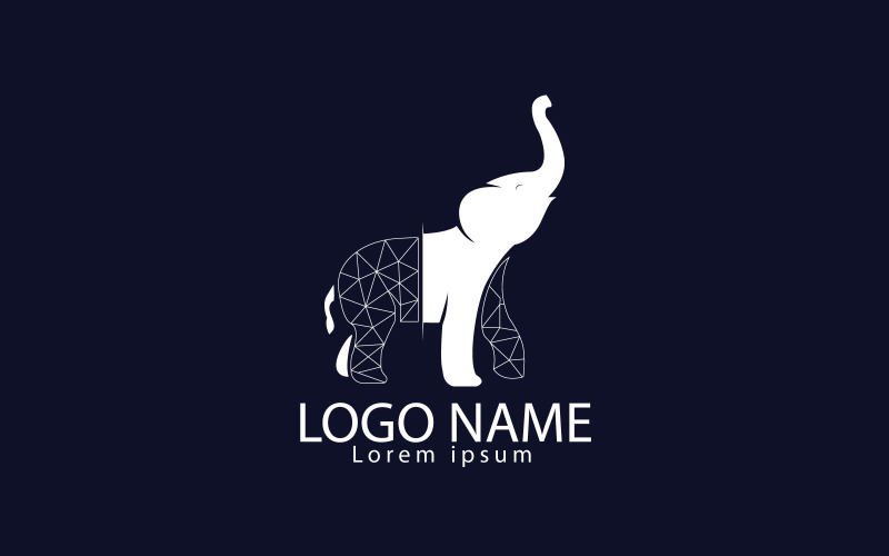 Geometrical Elephant Logo Design Logo Template