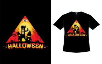 Halloween Scary Triangle T-shirt Design