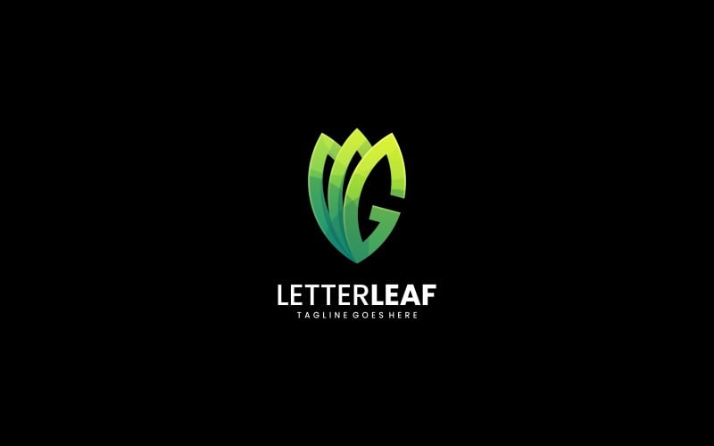 Letter Leaf Gradient Logo Style Logo Template