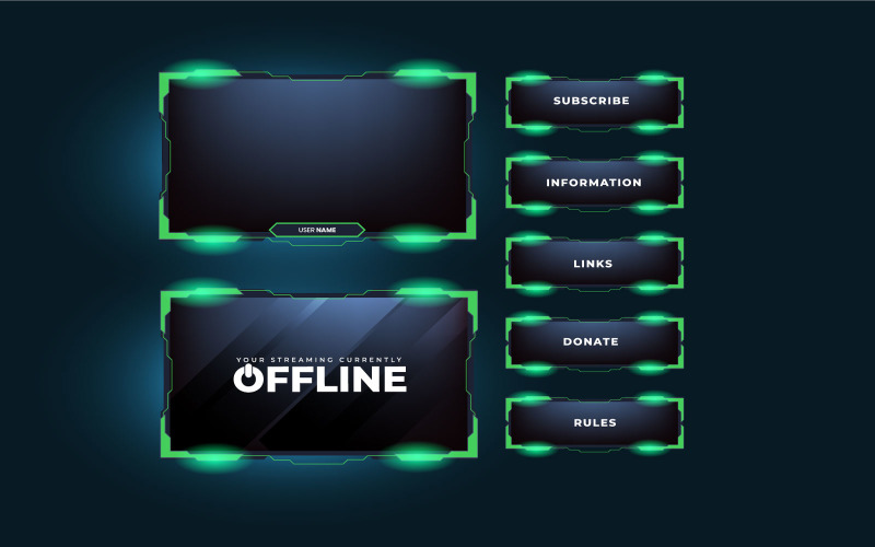 Live overlay design with green color Social Media