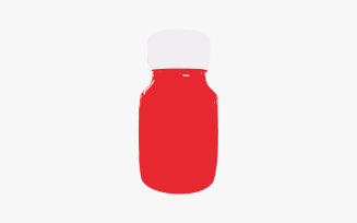 Red Medicine Bottle Illustration Vector
