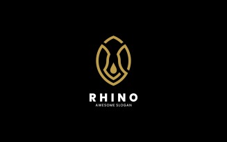 Rhino Line Art Logo Style