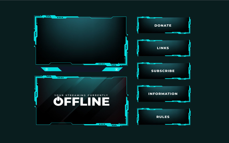 Gaming overlay design with blue colors Social Media