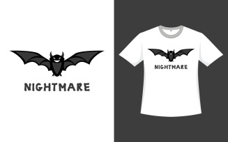 Halloween Nightmare Bat T-shirt Design