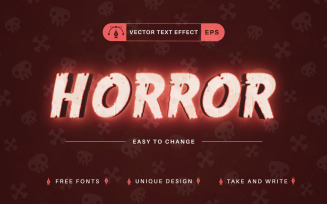 Horror Glow - Editable Text Effect, Font Style