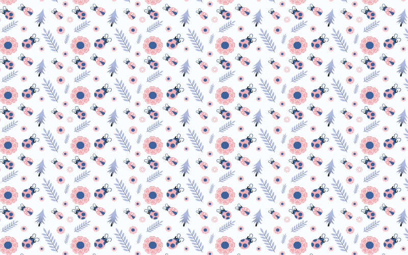 Seamless lady bug pattern decoration Pattern