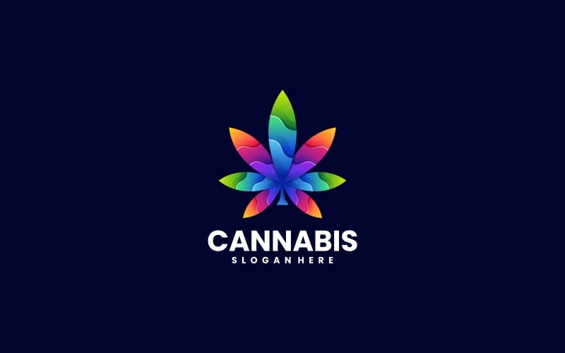 Cannabis Gradient Colorful Logo Logo Template