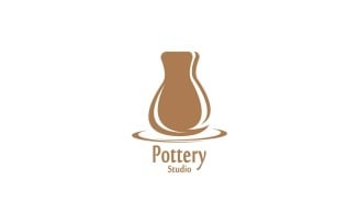 Pottery Studio Logo Vector Template Illustration 1