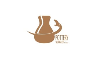 Pottery Studio Logo Vector Template Illustration 2