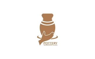 Pottery Studio Logo Vector Template Illustration 3