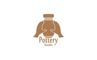 Pottery Studio Logo Vector Template Illustration 4