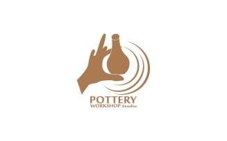 Pottery Studio Logo Vector Template Illustration 6