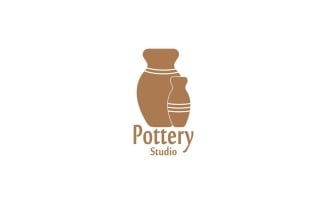 Pottery Studio Logo Vector Template Illustration 7