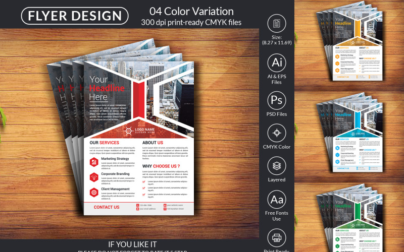 Professional Flyer Design Template For Company And Business Corporate Identity