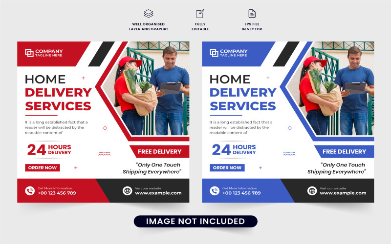 Free delivery service offer template Social Media