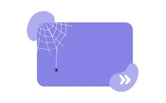 Halloween holiday empty purple quote textbox with flat objects