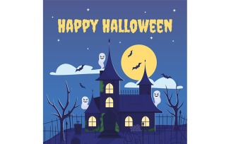 Happy Halloween greeting card template