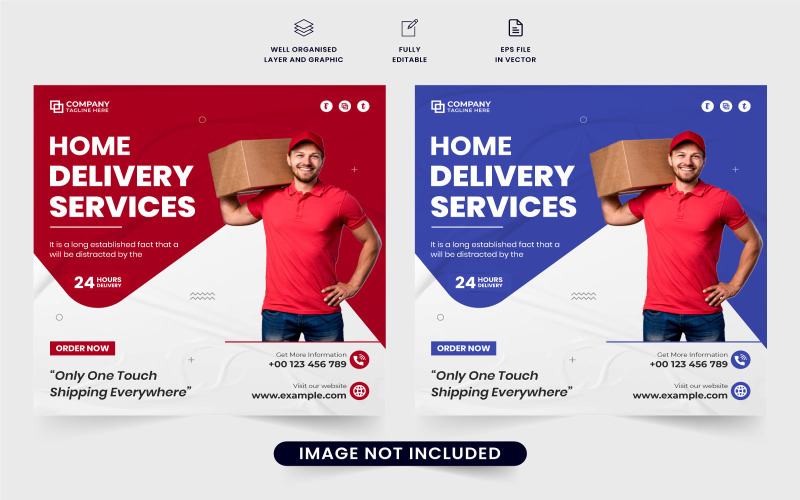 Home delivery business template vector design Social Media