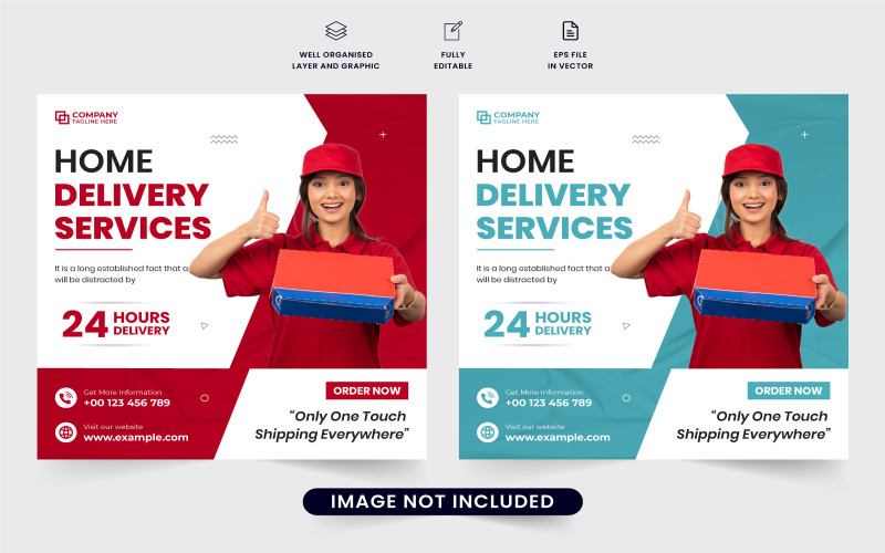 Home delivery business template vector Social Media