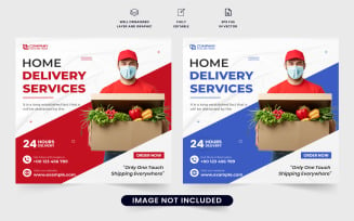 Home delivery service social media post vector