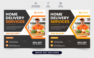Home delivery service social media post