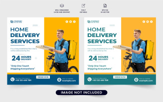 Online delivery business template vector