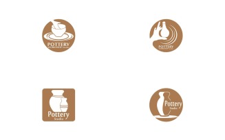 Pottery Studio Logo Vector Template Illustration 17