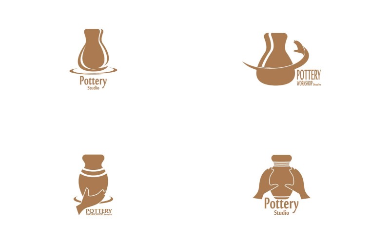 Pottery Studio Logo Vector Template Illustration 19 Logo Template