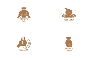 Pottery Studio Logo Vector Template Illustration 20